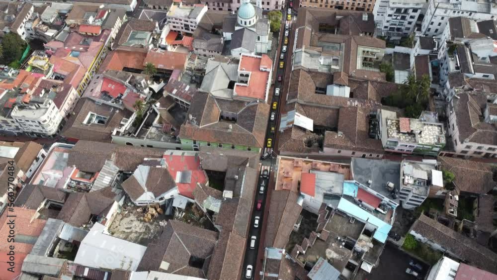The central part of the city of Quito. Homes of local residents The central part of the city of Quito. Homes of local residents