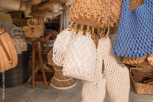 Wicker shop located on Chang Moi road Thailand,local art and craft at Chiangmai Thailand. photo