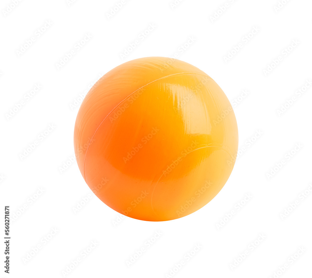 Orange plastic ball isolated on white background Orange plastic ball isolated on white background