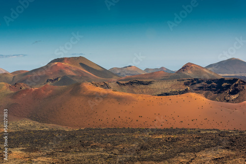 Volcanic landscape of Timanfaya National Park, Lanzarote, Canary Islands, Spain