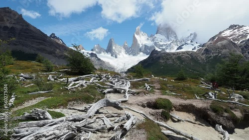 landscape with snow mountains Patagonia