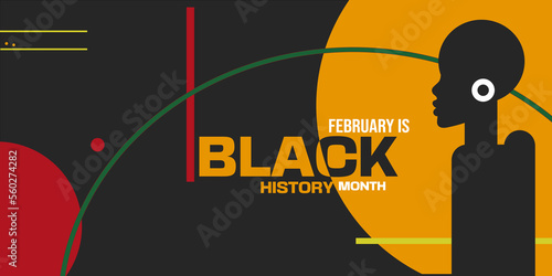 Black history month, woman modern illustration, baner