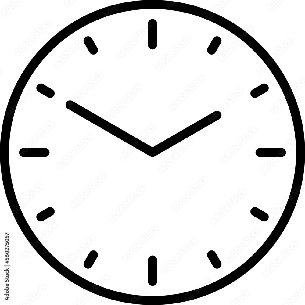 Clock time icon symbol vector Clock time icon symbol vector