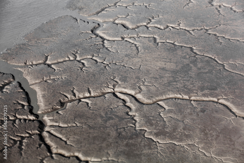 Intertidal mudflats with drainage network outside Anchorage, Alaska. Intertidal mudflats with drainage network outside Anchorage, Alaska.