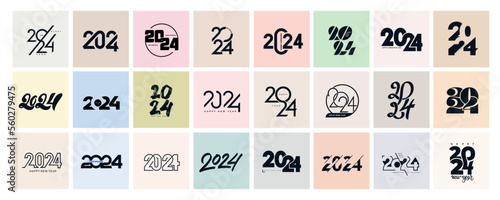 Fotografia Big Set of 2024 number design template