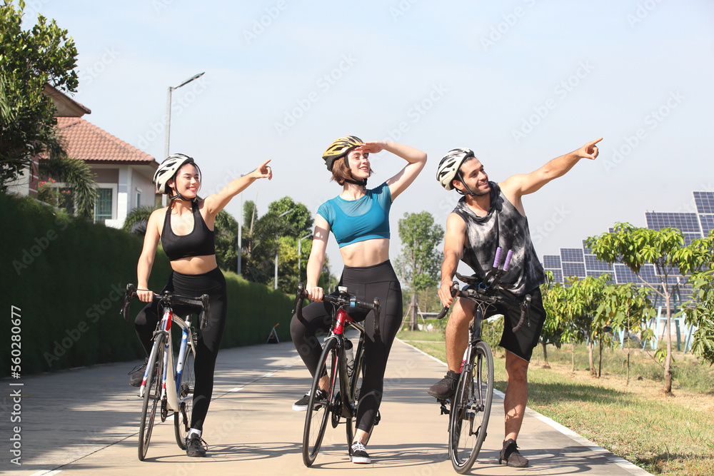 Fototapeta premium people ride the bike at park