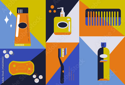 Hygine items with background 