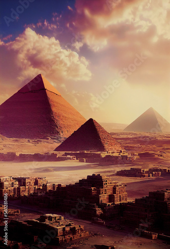 Tourists at the egyptian pyramids ,made with Generative AI