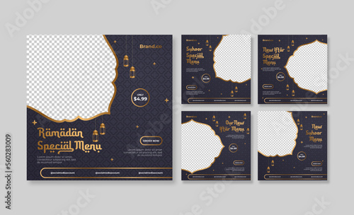 Ramadan food promotion social media post template