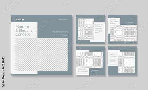 Elegant and luxury interior social media post template
