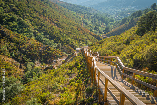 View of the walkways of Ribeira de Quelhas, Portugal.