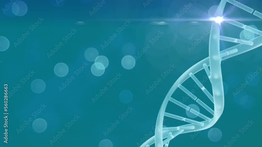 Animation of data processing and dna strand