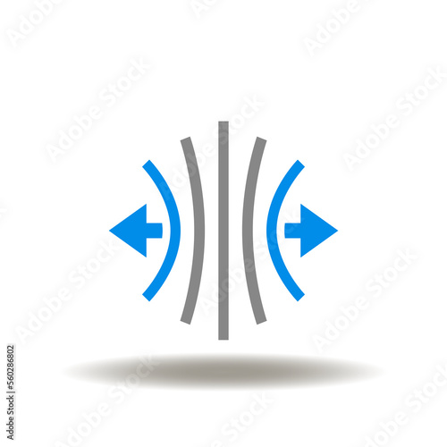 Vector illustration of flexible lines with arrows inside. Icon of resilience. Symbol of business of elastic, steadiness, strength, flexibility.