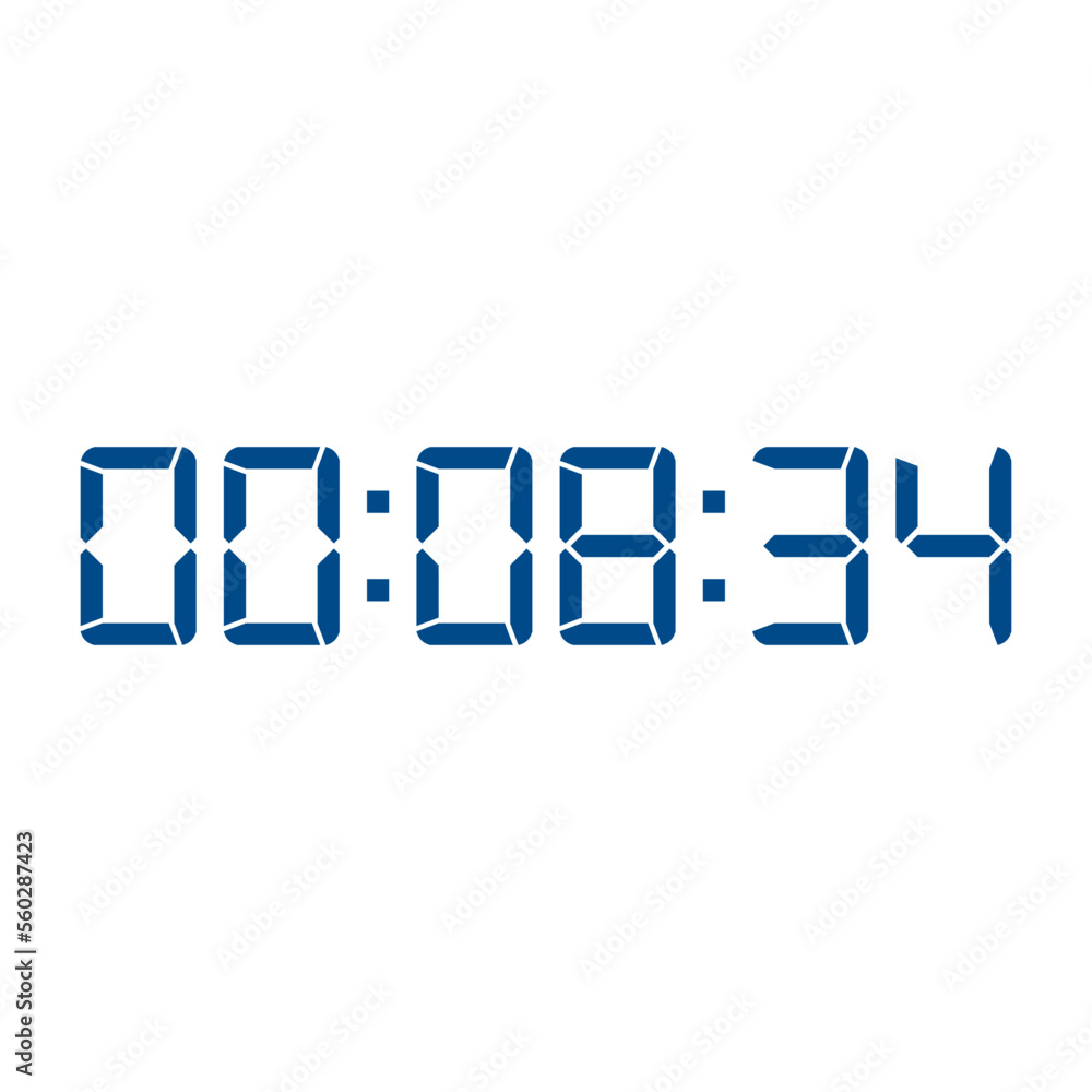 Digital clock number set. Electronic figures. Vector illustration. Digital clock number set. Electronic figures. Vector illustration.