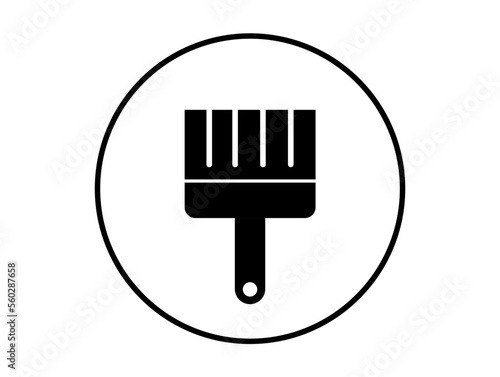 Icon brush. Vector painting tool, makeover and decoration concept isolated on white background