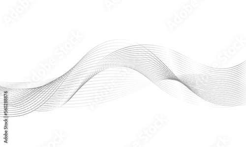 Abstract colorful wave element for design. Digital frequency track equalizer. Stylized line art background.Vector illustration.Wave with lines created using blend tool.Curved wavy line, smooth stripe