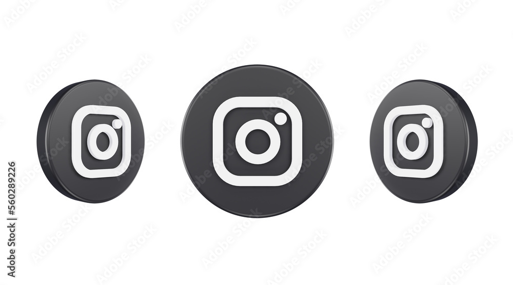 social media icon instagram logo isolated 3d render Stock Photo | Adobe ...