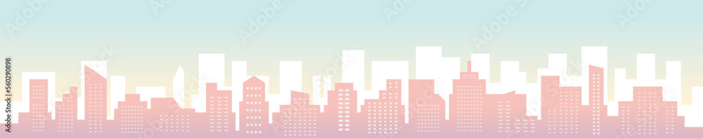 街の風景のベクターイラスト パステル調 街の風景のベクターイラスト パステル調