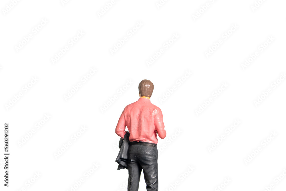 Miniature Businessman on white background And space for text Miniature Businessman on white background And space for text