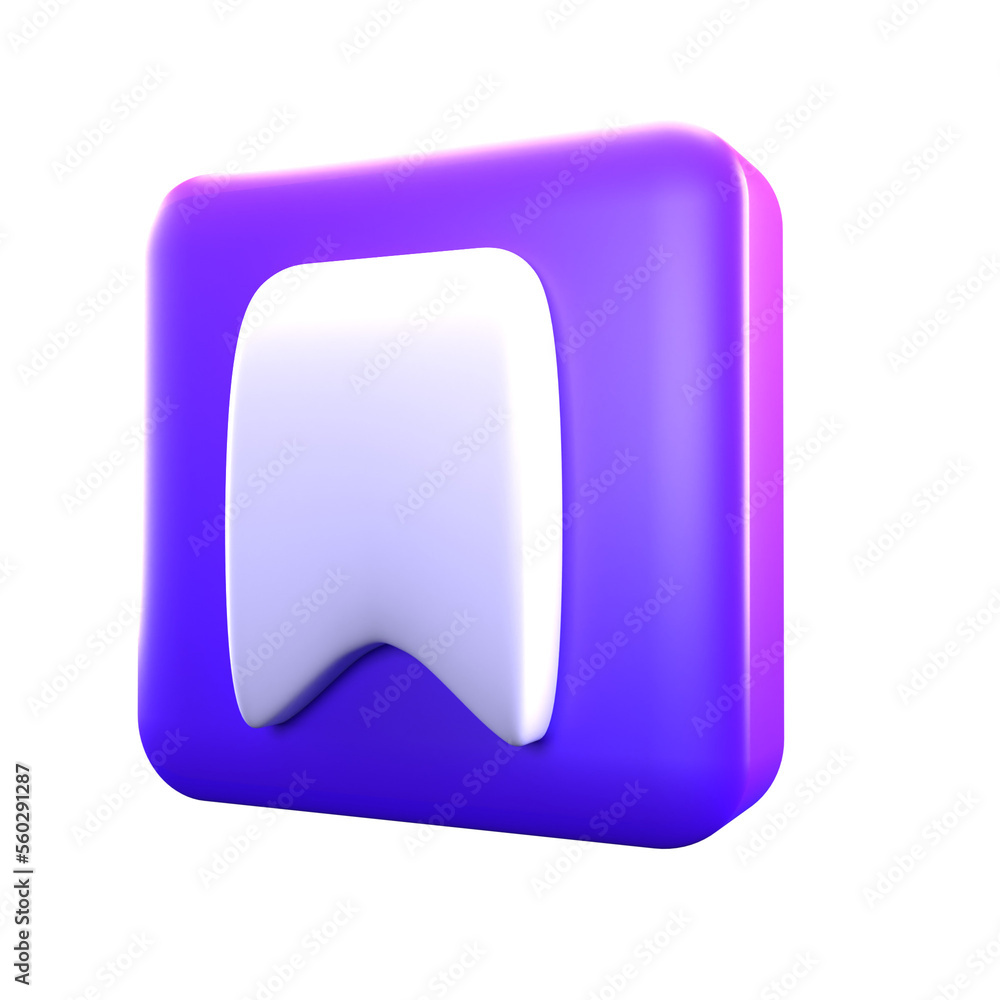 3D icon save button social media isolated 3D icon save button social media isolated