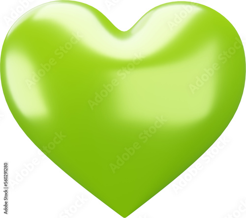 green heart isolated transparent background