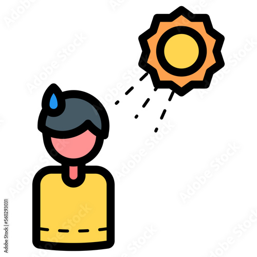sweat hot weather illustration