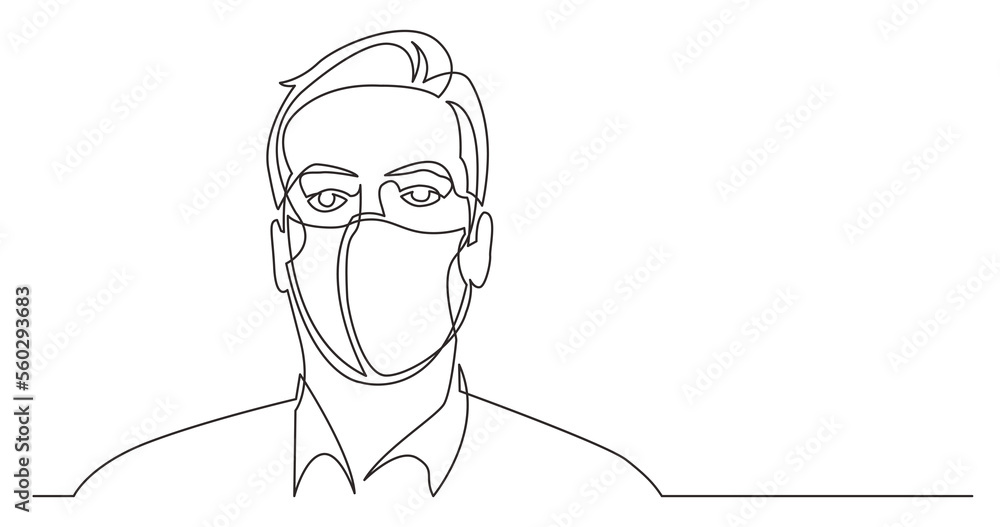 continuous line drawing business person portrait wearing face mask - PNG image with transparent background continuous line drawing business person portrait wearing face mask - PNG image with transparent background