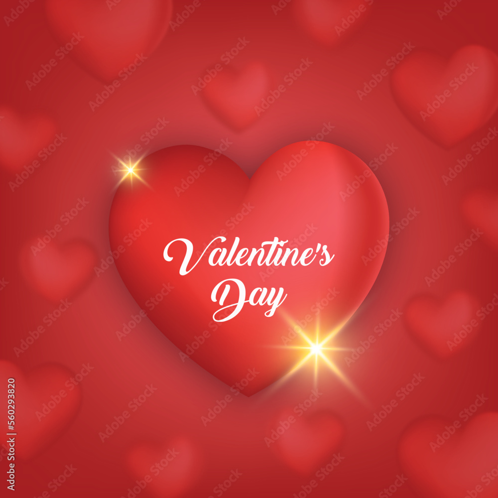 14 February Valentine's day greeting card  social media template