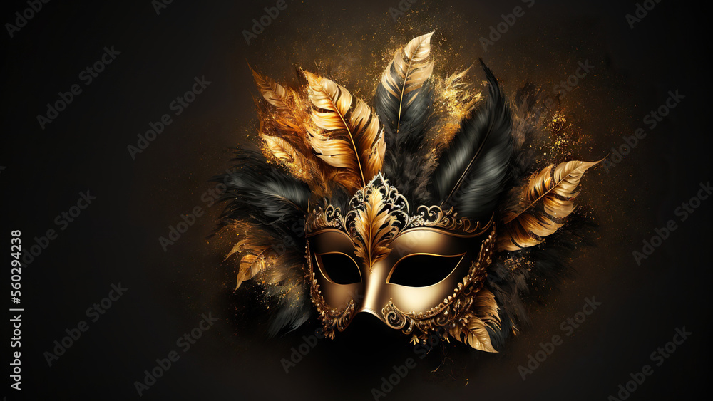 Beautiful mask for Venice carnaval. Generative AI