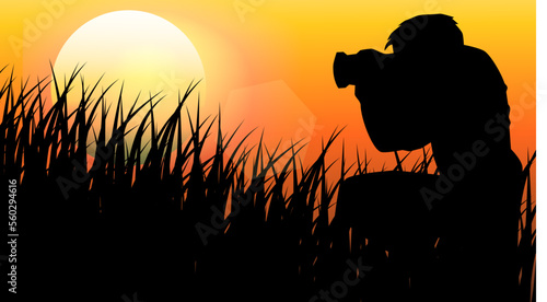 photographer in silhouette