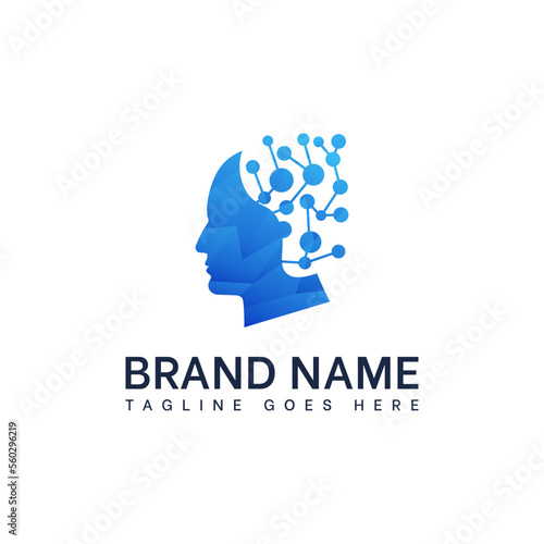 Modern head logo of Creative Psychology profile human style.