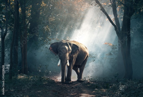elephant in the woods