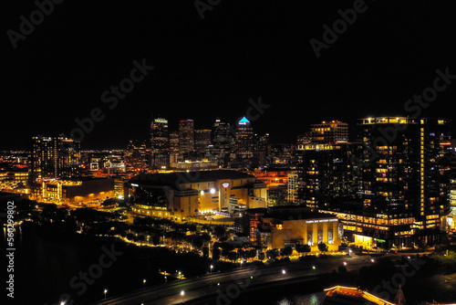 downtown Tampa Bay Dorne view lights are on © Joshua 