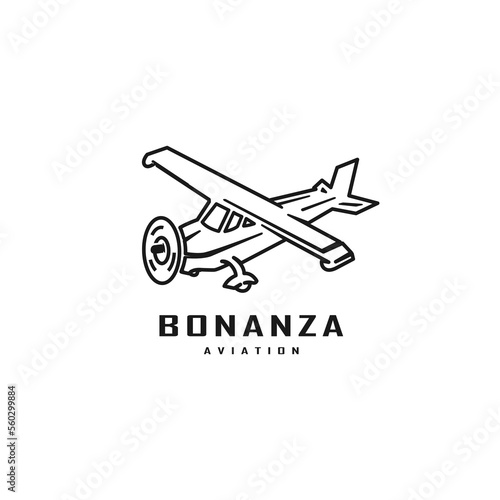 small airplane vector illustration for club or Travel aviation logo design 2