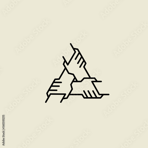 teamwork unity logo design with three hand concept vector illustration 4