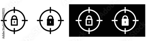 target icon set. target lock icon collections symbol, vector illustration