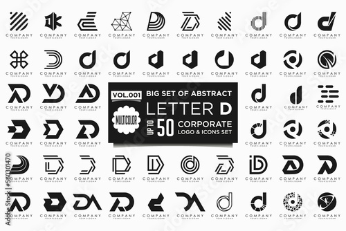 abstract letter D logo icon set. design for business of luxury, elegant, simple.