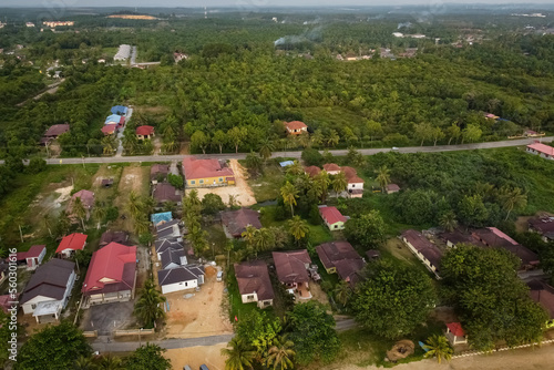 view of house pattern residential area in malaysia