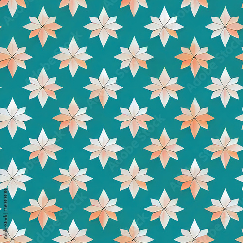 Seamless pattern of flowers, Seamless pattern of stars, blue Christmas, hand made