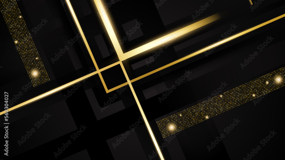Modern abstract black and gold background vector. Elegant concept design with golden line. Modern abstract black and gold background vector. Elegant concept design with golden line.