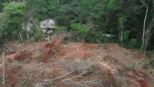 Native person in the middle of the deforestation (Santa Marta, Colombia) photo