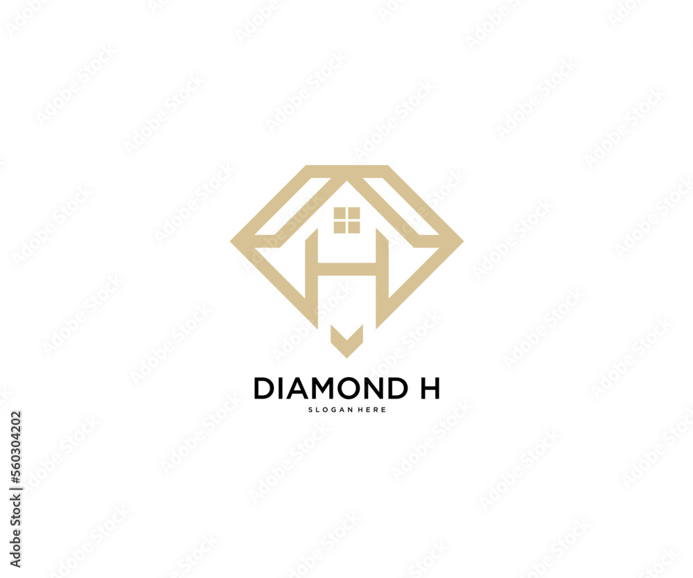 diamond home with letter h logo