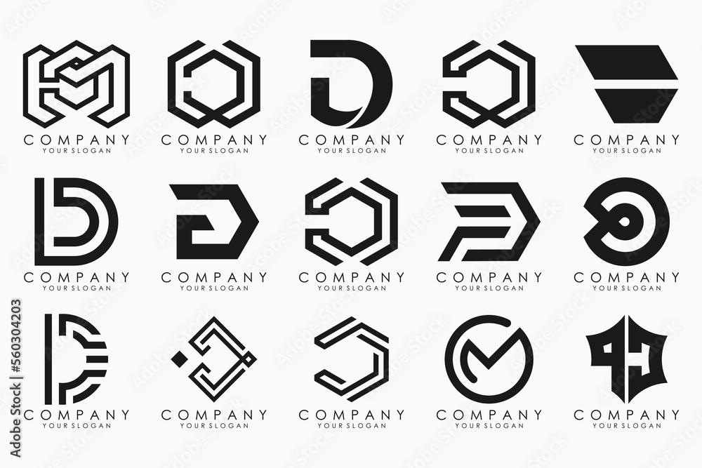 abstract letter D logo icon set. design for business of luxury, elegant, simple. abstract letter D logo icon set. design for business of luxury, elegant, simple.