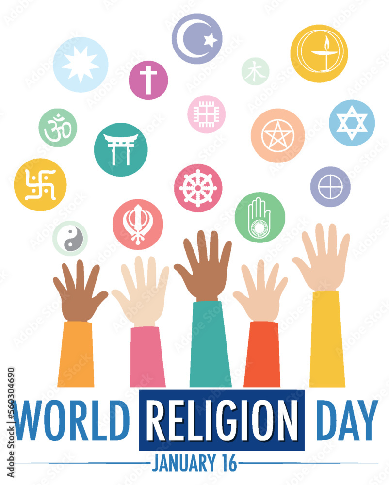 Fototapeta premium World Religion Day Banner Design