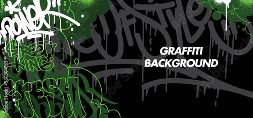 Colorful Graffiti Wall Art Background Street Art Hip-Hop Urban Vector Illustration Background. Seamless amazing graffiti art background