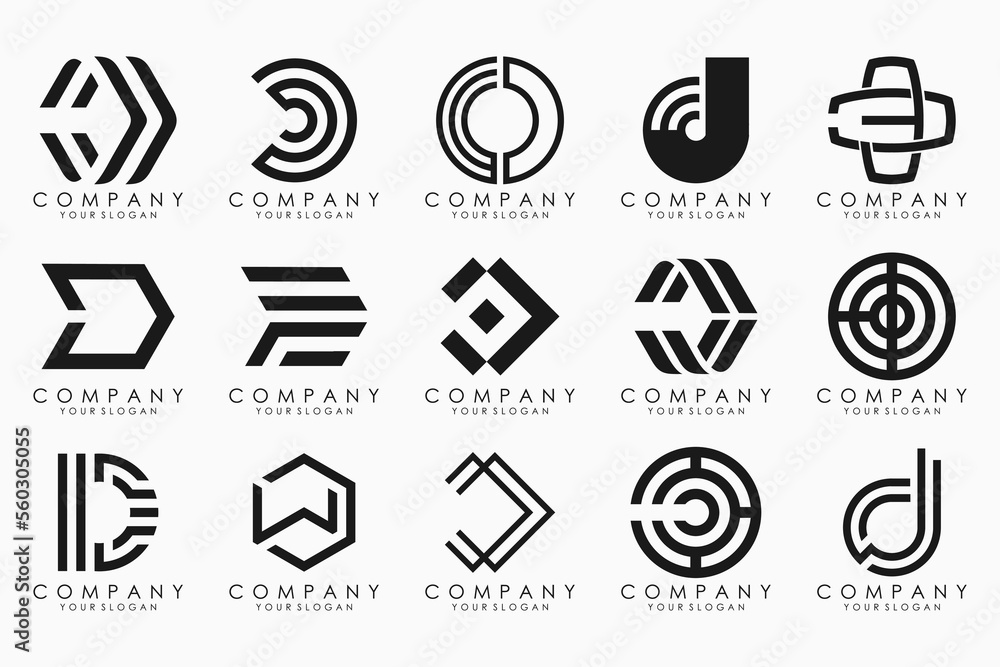 abstract letter D logo icon set. design for business of luxury, elegant, simple. abstract letter D logo icon set. design for business of luxury, elegant, simple.