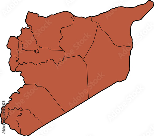 Obraz w ramie doodle freehand drawing of syria map.