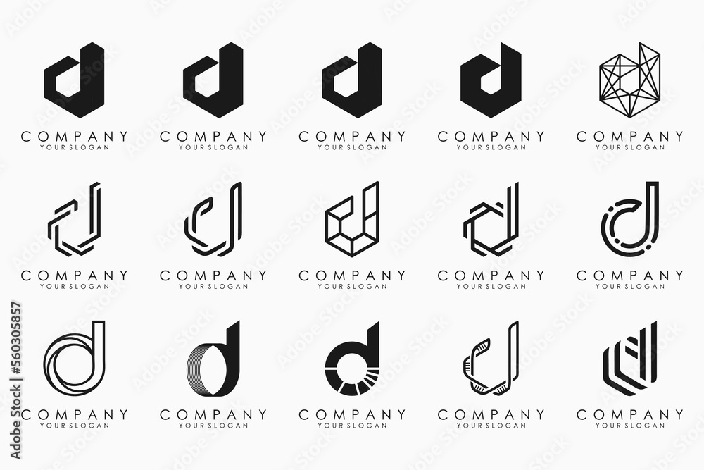 abstract letter D logo icon set. design for business of luxury, elegant, simple. abstract letter D logo icon set. design for business of luxury, elegant, simple.
