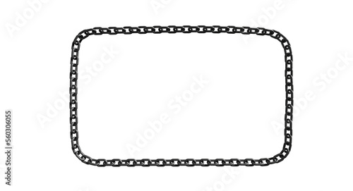 Chain frame Illustration 3d rendering isolated on white background