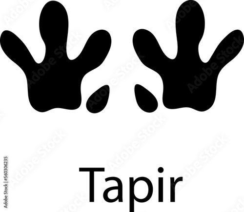 Tapir vector foot print illustration on white background..eps